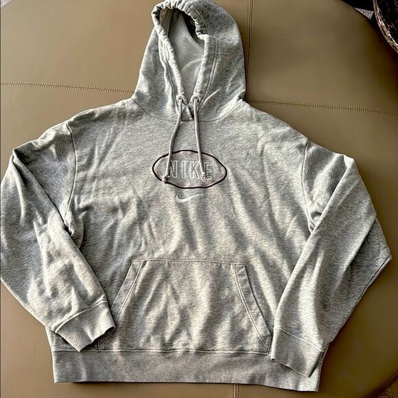 Nike Woman’s Varsity French Terry Hoodie in Heather Gray. Size S Oversized. - Picture 1 of 8